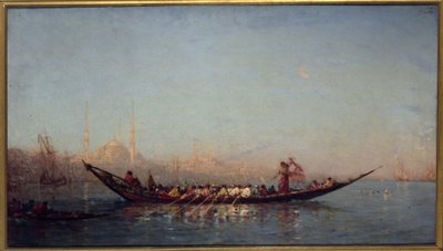 Constantinople, le caïque de la sultane, entre 1880 et 1890 - Félix Ziem