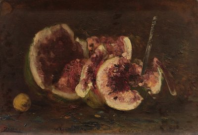 Nature morte avec pastèque et couteau, 2e moitié du 19e siècle - Félix Ziem