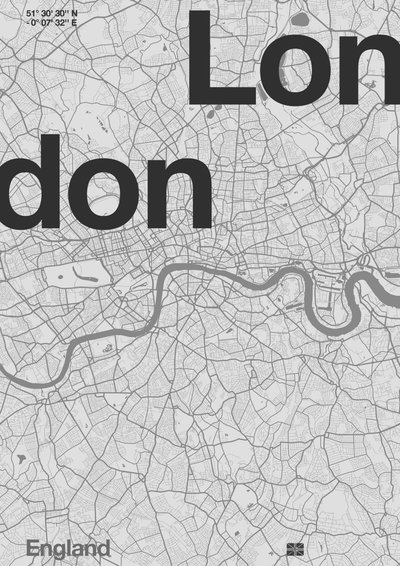 Carte minimale de Londres - Florent Bodart
