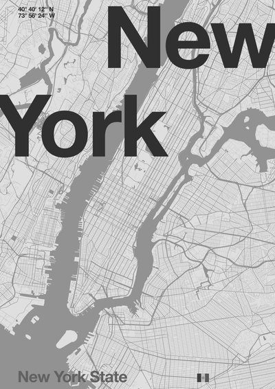 Carte minimale de New York - Florent Bodart