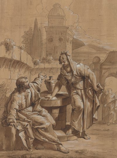 Le Christ et la femme de Samarie - Follower of Francesco Fontebasso