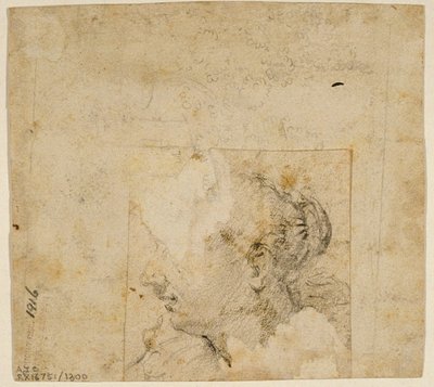 Tête de femme de profil à gauche; Esquisse d