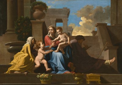 La Sainte Famille sur les marches - Follower of Nicolas Poussin