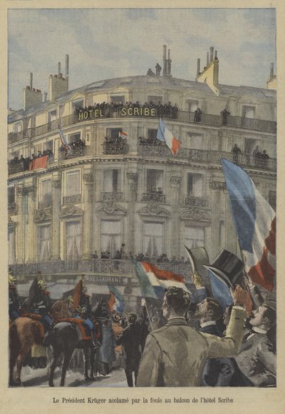 Paul Kruger, ancien président du Transvaal, sur le balcon de l