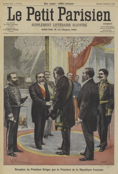 Le président Émile Loubet de France recevant Paul Kruger, ancien président du Transvaal - Fortune Louis Meaulle