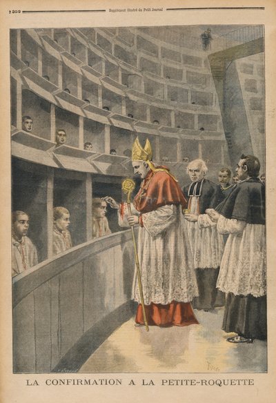 Confirmation religieuse dans la prison de La Petite Roquette, extrait de Le Petit Journal, 1er novembre 1896 - Fortune Louis Meaulle