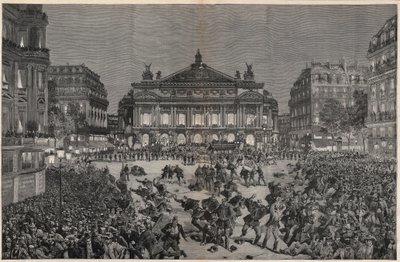 Émeutes à Paris contre la représentation de « Lohengrin » de Richard Wagner au Palais Garnier en 1891 - Manifestation patriotique, place de l