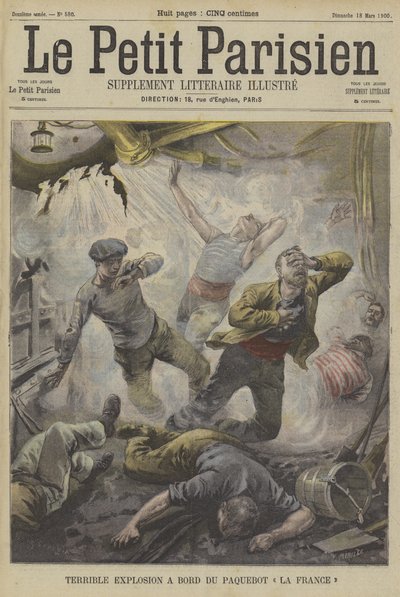 Terrible explosion à bord du vapeur La France - Fortune Louis Meaulle