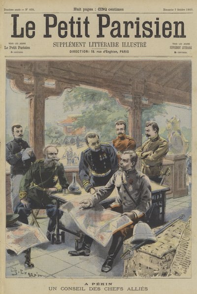 La révolte des Boxers : réunion des commandants alliés à Pékin - Fortune Louis Meaulle