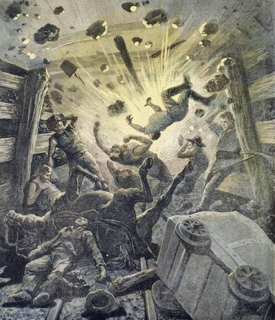 Une Explosion de Gaz, illustration du supplément illustré de Le Petit Journal, 2 avril 1892 - Fortune Louis Meaulle and Henri Meyer