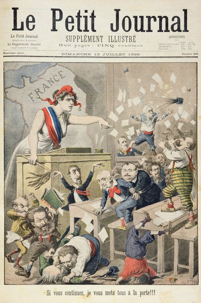 Page de titre représentant une bagarre à la Chambre des députés, illustration du supplément illustré de 