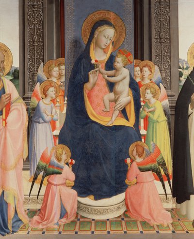 (détail) du Politico Di San Domenico montrant la Vierge et l