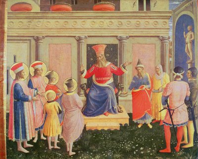 Saints Côme et Damien et leurs frères devant le proconsul Lysias, de la prédelle du retable de San Marco, 1438-40 - Fra Angelico