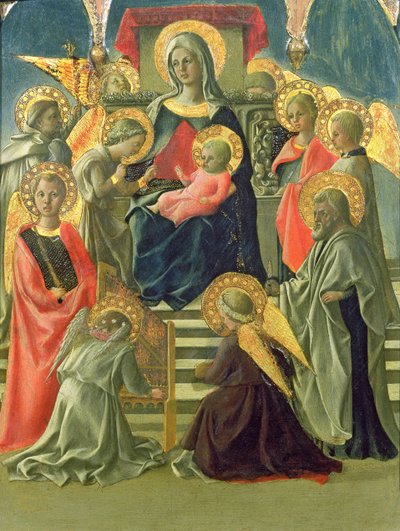 Madone et Enfant en trône avec des anges et des saints (détail) - Fra Filippo Lippi