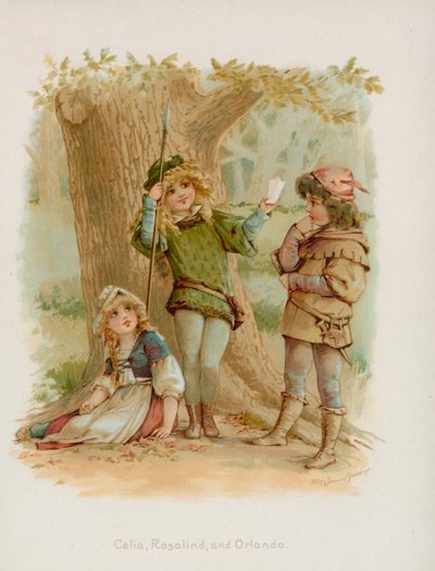 Celia, Rosalind et Orlando de Comme il vous plaira de Shakespeare - Frances Brundage