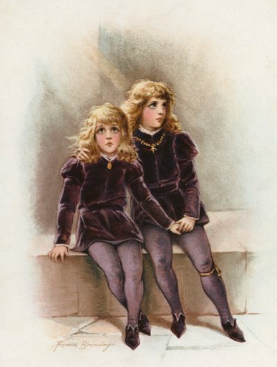 Les princes dans la tour (chromolitho) - Frances Brundage