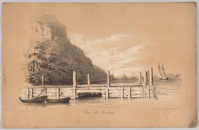 Fort Lee Landing, dans : The New York Drawing Book, Containing a Series of Original Designs - Frances Flora Bond Palmer