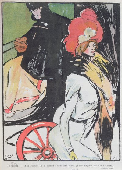 Caricature représentant un cocher avec une courtisane, 1901 - Francesc Xavier Gosé