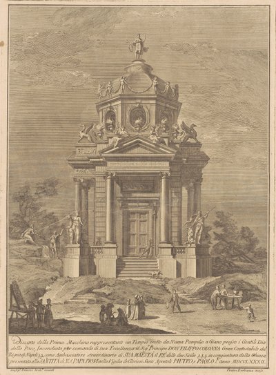La Prima Macchina pour la Chinea de 1782 : Le Temple de Janus..., 1782 - Francesco Barbazza
