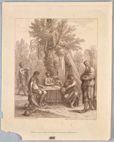 Abraham recevant trois anges - Francesco Bartolozzi