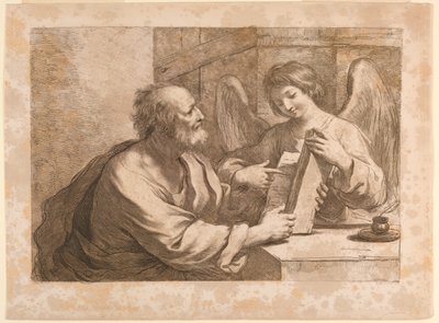 Saint Matthieu avec un ange et un livre - Francesco Bartolozzi