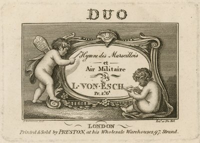 Page de titre pour Hymne des Marscillois et Air Militaire - Francesco Bartolozzi