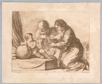 Vierge Marie, Joseph et Enfant, avec un Globe - Francesco Bartolozzi