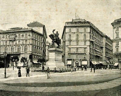 Monument à Victor Emmanuel II (1820-1878), par Francesco Barzaghi (1839-1892), Piazza Corvetto, Gênes, Ligurie, Italie - Francesco Barzaghi