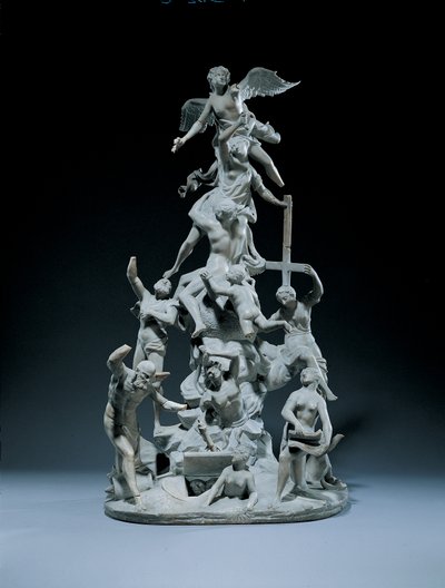 Un groupe allégorique sculpté représentant la Résurrection - Francesco Bertos