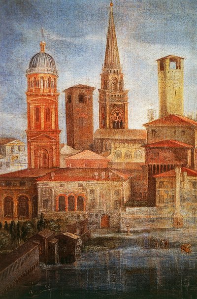 Vue de Mantoue, (détail) - Francesco Borgani