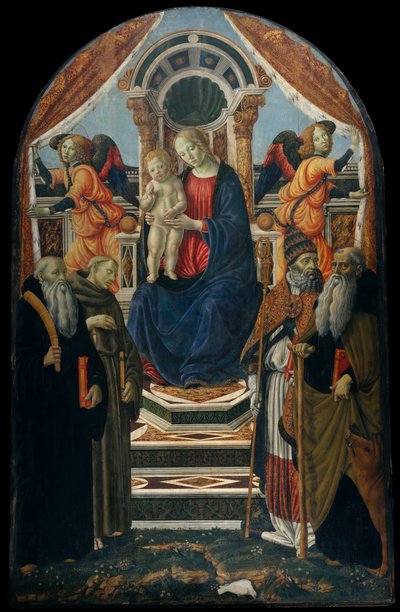 Madone et Enfant en Trône avec Saints et Anges - Francesco Botticini