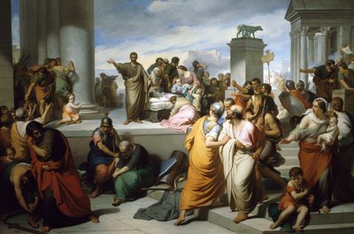 Brutus exposant le corps de Lucrèce au peuple de Rome - Francesco Coghetti