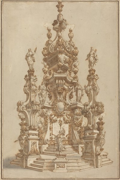 Magnifique catafalque pour un noble décédé - Francesco Galli Bibiena