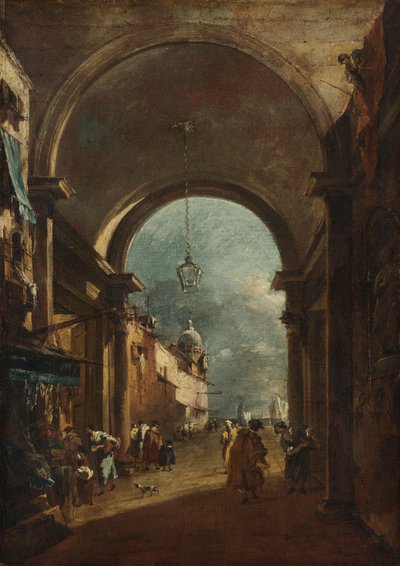 Vue à travers une porte - Francesco Guardi