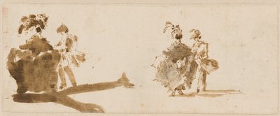 Deux couples élégants [verso] - Francesco Guardi