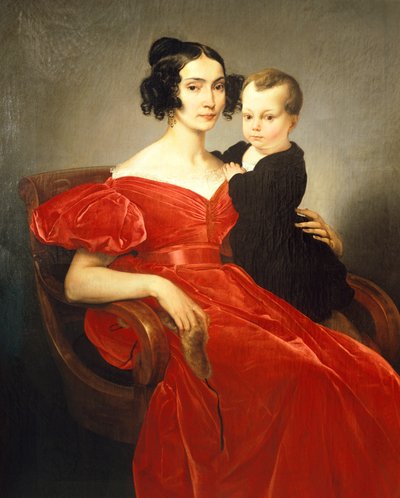 Portrait de Teresa Zumali Marsili avec son fils Giuseppe - Francesco Hayez