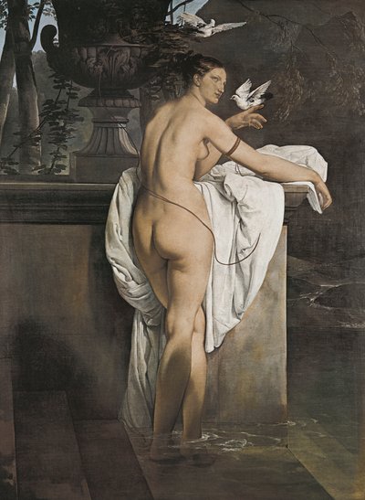 Portrait de la ballerine Carlotta Chabert jouant avec des colombes - Francesco Hayez