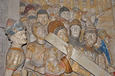 France, Avignon, Palais des Papes (1334), sculpture en marbre du chemin de croix du Couvent des Célestins à Avignon par Francesco Laurana (commandé en 1478) - Francesco Laurana
