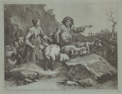 Paysans avec un sac et deux bergères - Francesco Londonio