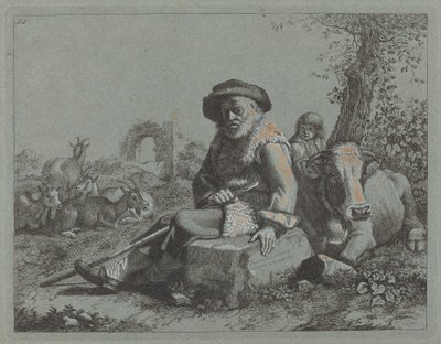 Vieil homme assis - Francesco Londonio