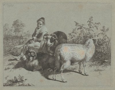 Bergère assise avec trois béliers, 1762 - Francesco Londonio