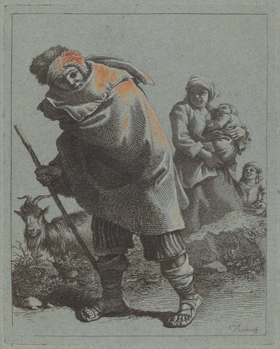 Berger avec bâton de marche et paysanne avec enfant, 1758-1759 - Francesco Londonio