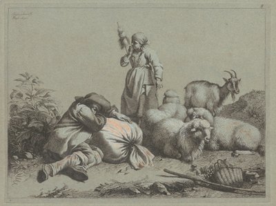 Paysanne endormie et fileuse debout, 1763 - Francesco Londonio