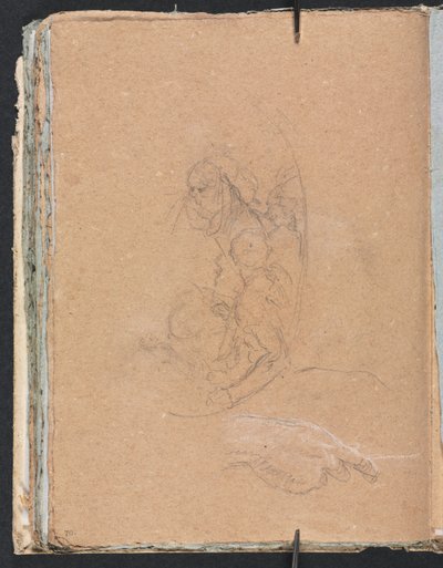 Carnet de croquis de Vérone : Figures dans un médaillon avec étude d