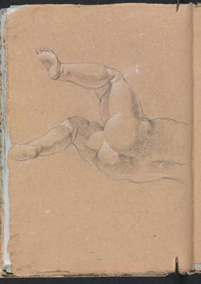 Carnet de croquis de Vérone : Putto moitié inférieure du corps page 24, 1760 - Francesco Lorenzi