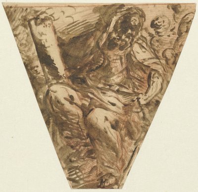 Remplissage avec un apôtre assis - Francesco Maffei (attributed to)