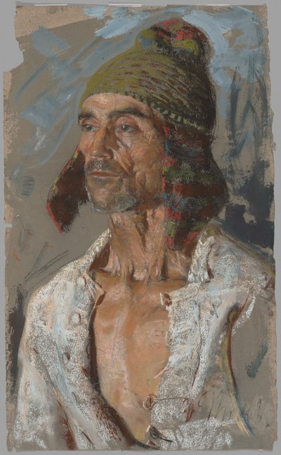 Un Berger (Étude pour « Il Voto ») (recto); Femme tenant un bébé (Étude pour « Il Voto ») (verso) - Francesco Paolo Michetti