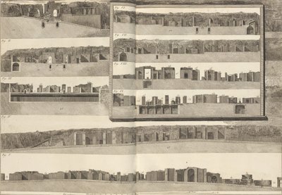 Sections transversales, montrant les différents aspects des bâtiments montrés dans le plan de Pompéi..., 1804 - Francesco Piranesi