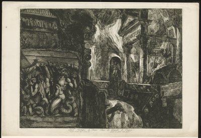 Page de titre avec temple et fragments de construction - Francesco Piranesi