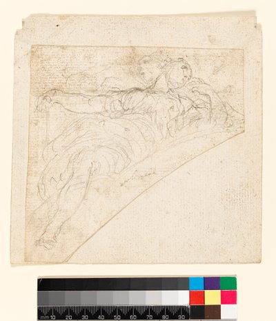 Recto : Étude pour une figure féminine dans un écoinçon. Verso : Dessin au dos du papier, avant 1747 - Francesco Solimena
